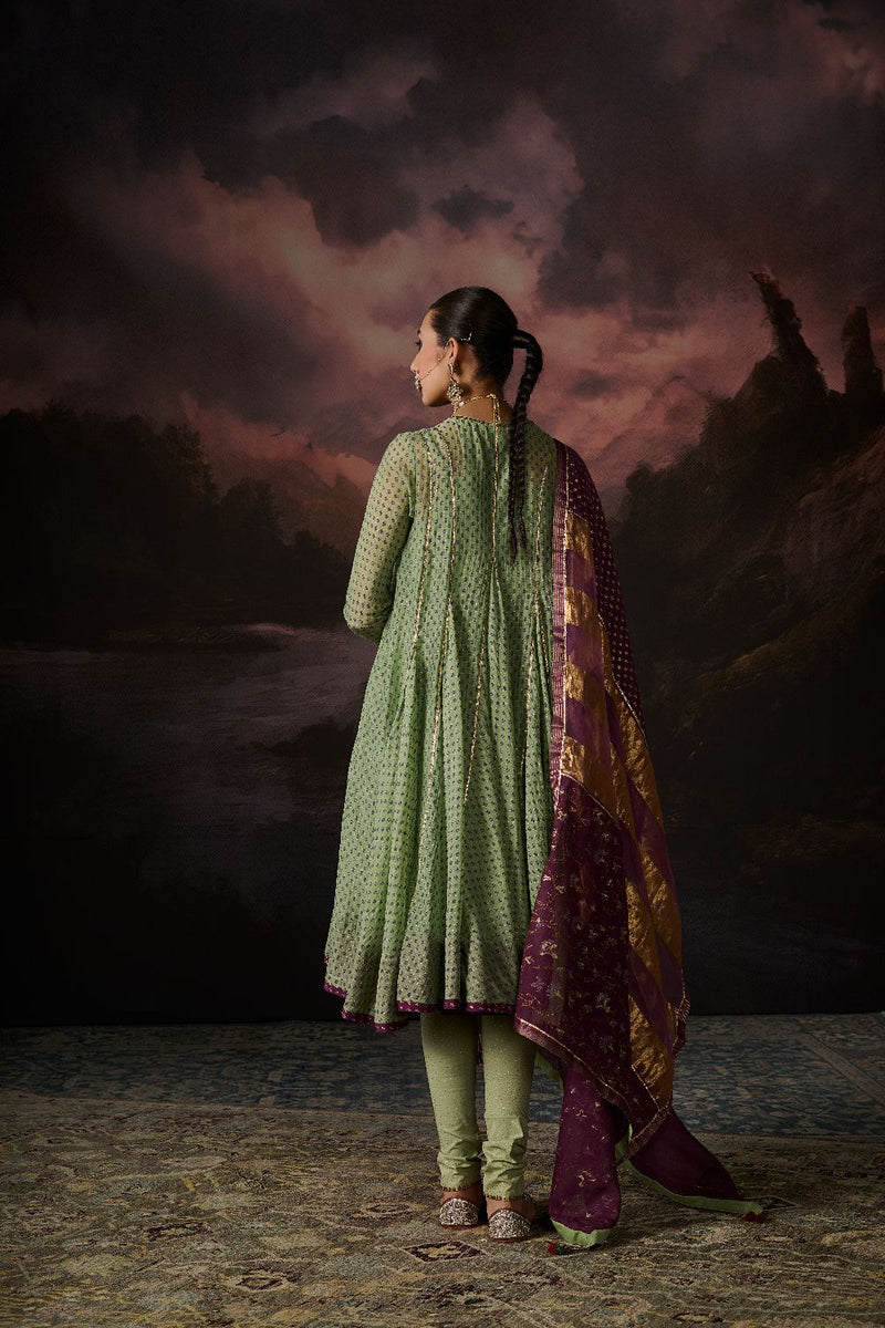 NINA KURTA chanderi by SWATTI KAPOOR in green color for women Worldwide