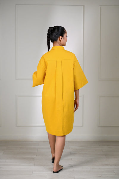 ZL24-04 Classic Shirt Dress-Yellow-S/M