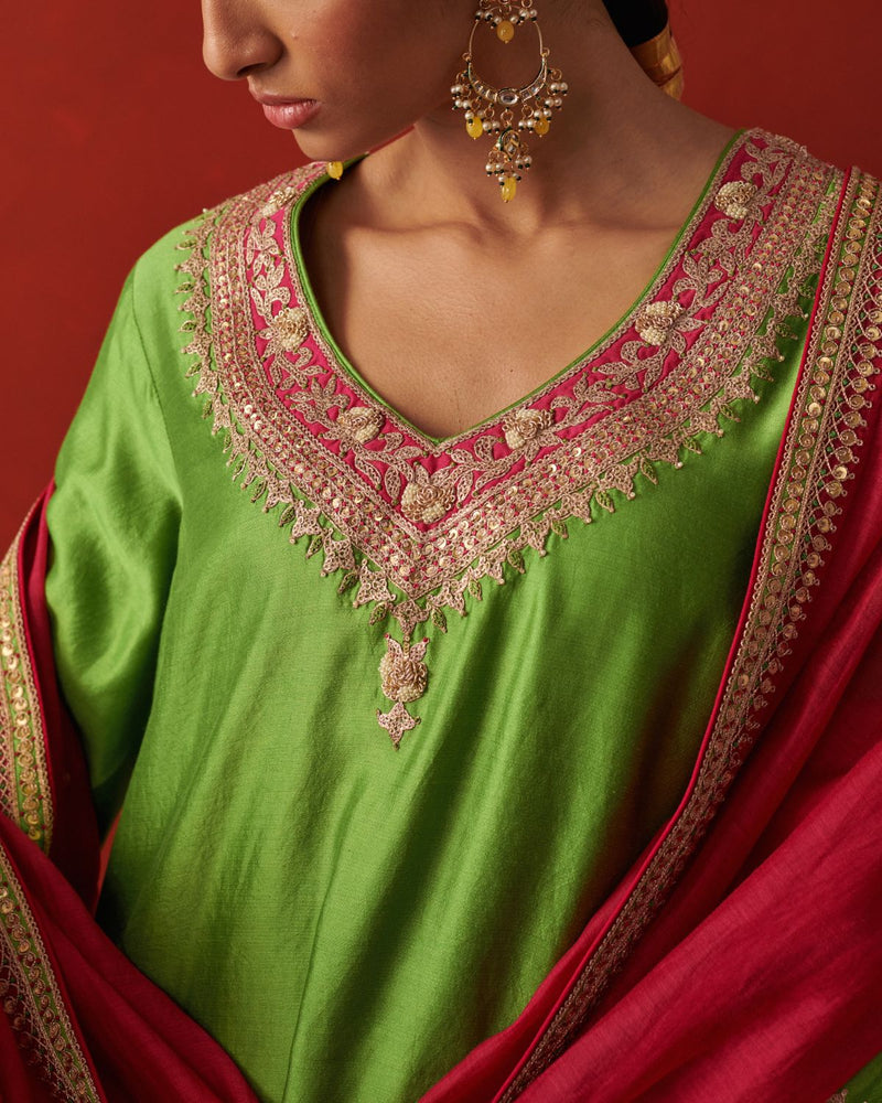 NOOREJHAN DUPATTA silk by Rashika Mittal in pink color for women Worldwide