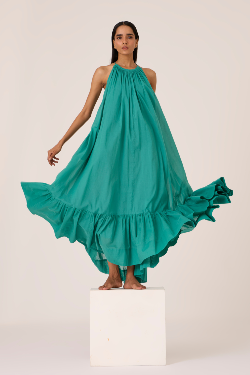 Naiara Cyan Maxi Dress