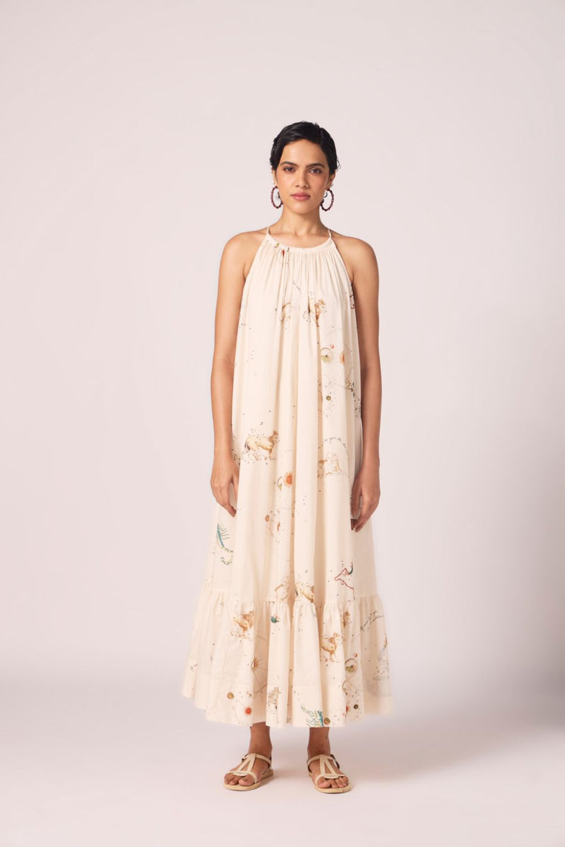Naiara Zodiac Print Cotton Maxi Dress cotton by The Summer House for women Worldwide