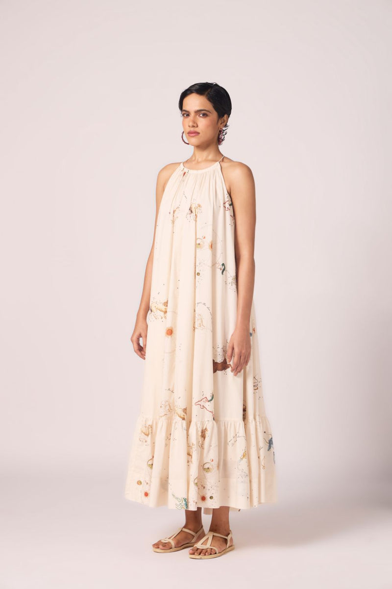 Naiara Zodiac Print Cotton Maxi Dress cotton by The Summer House for women Worldwide
