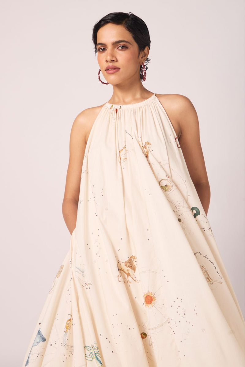 Naiara Zodiac Print Cotton Maxi Dress cotton by The Summer House for women Worldwide