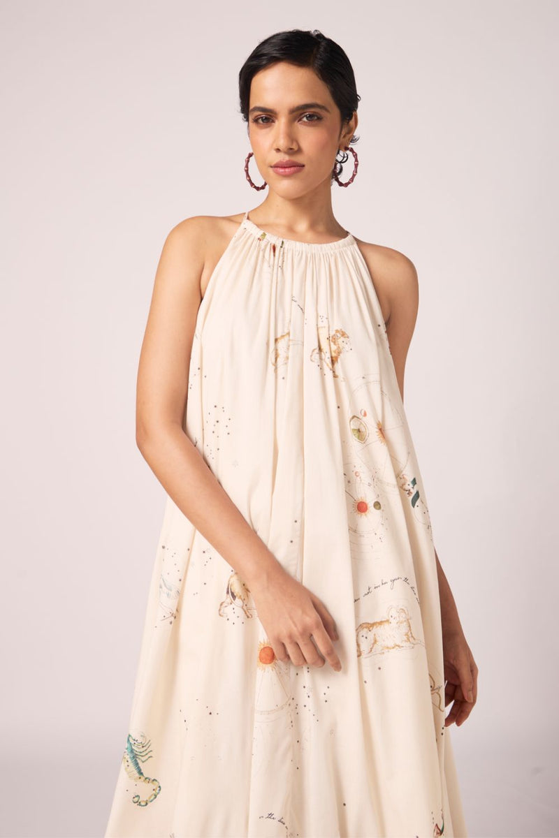 Naiara Zodiac Print Cotton Maxi Dress cotton by The Summer House for women Worldwide