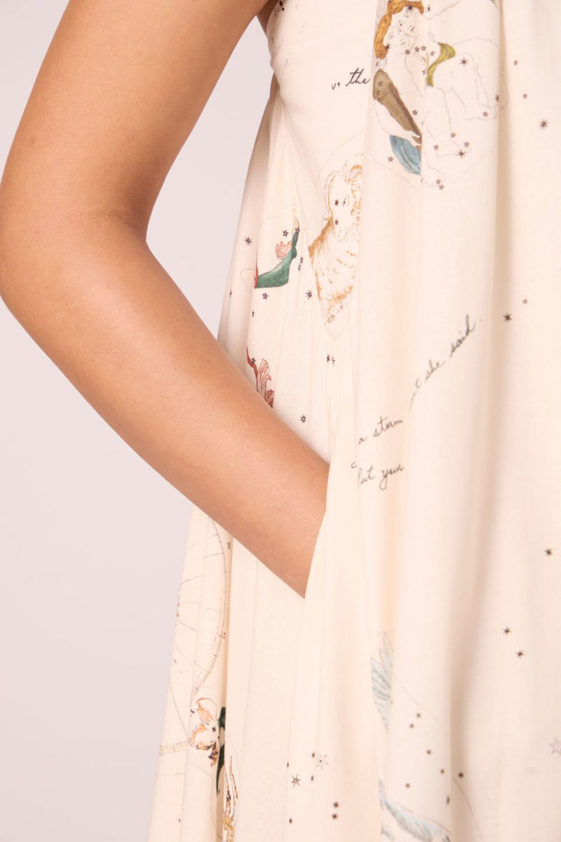 Naiara Zodiac Print Cotton Maxi Dress cotton by The Summer House for women Worldwide