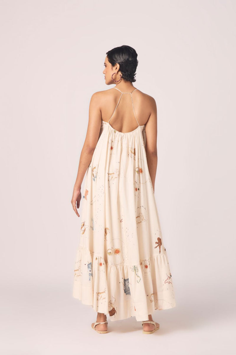 Naiara Zodiac Print Cotton Maxi Dress cotton by The Summer House for women Worldwide