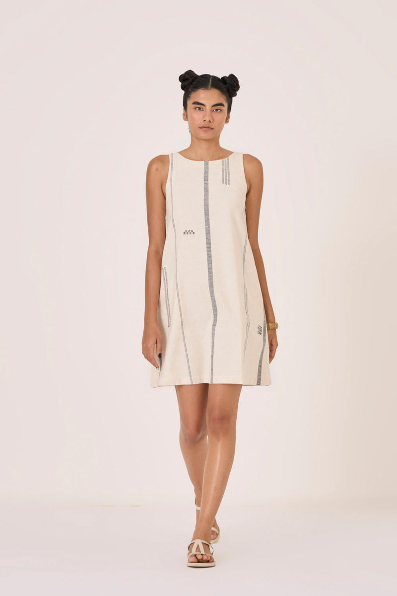 Nalaka Handwoven Cotton Shift Dress cotton by The Summer House for women Worldwide