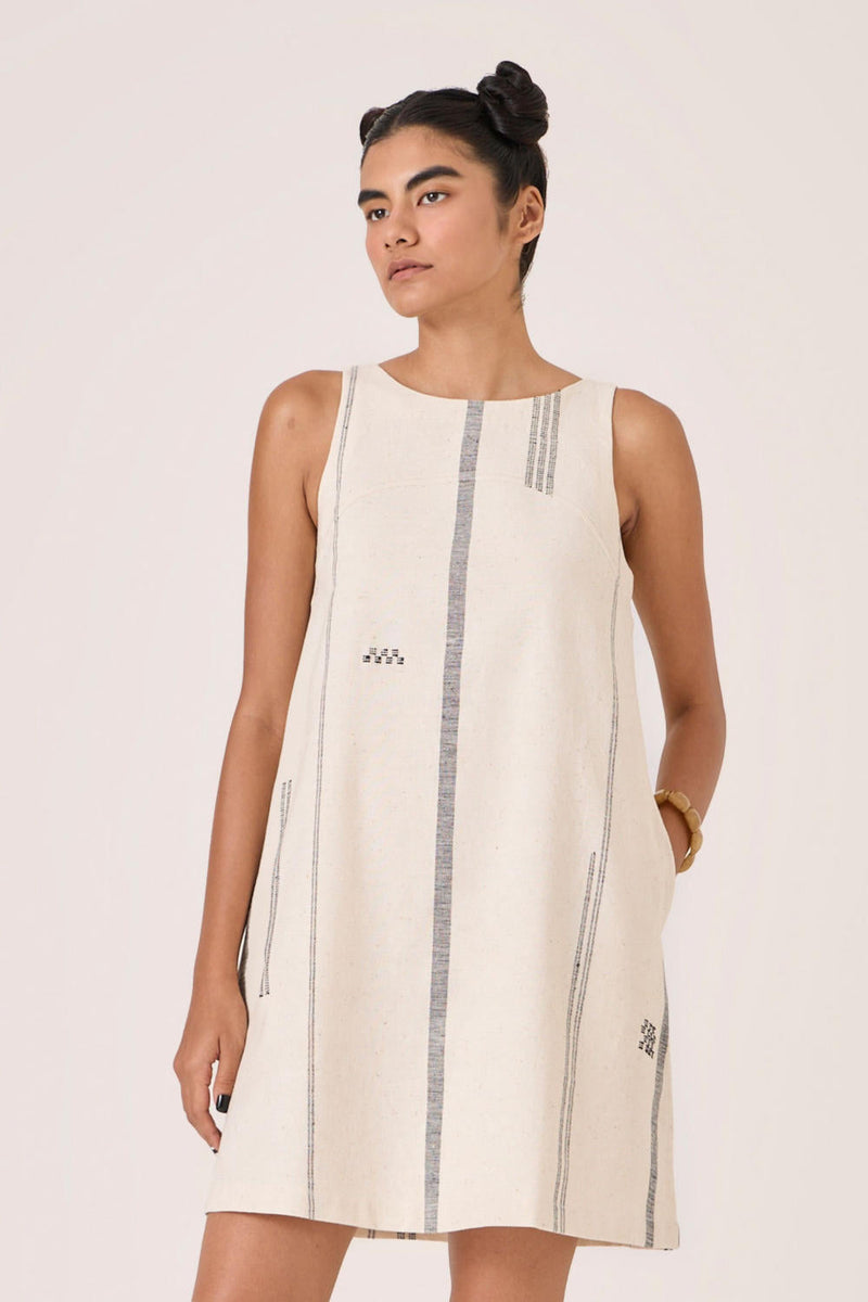 Nalaka Handwoven Cotton Shift Dress cotton by The Summer House for women Worldwide