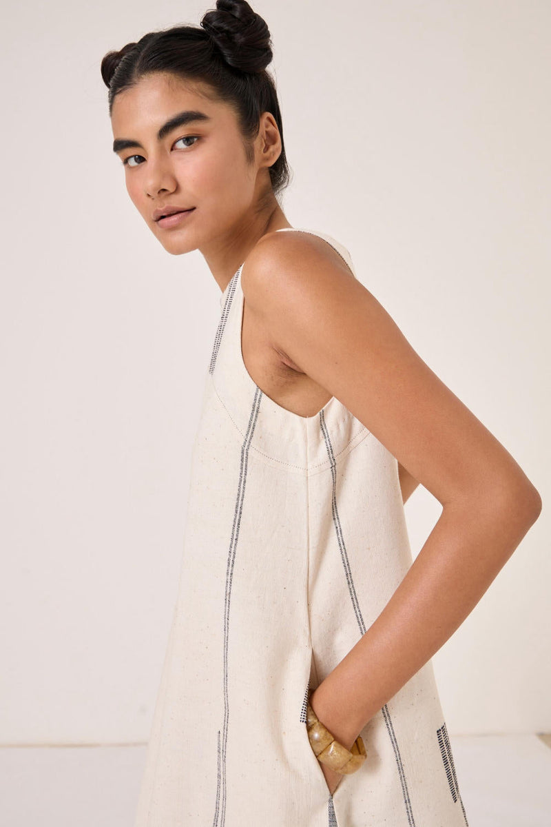 Nalaka Handwoven Cotton Shift Dress cotton by The Summer House for women Worldwide