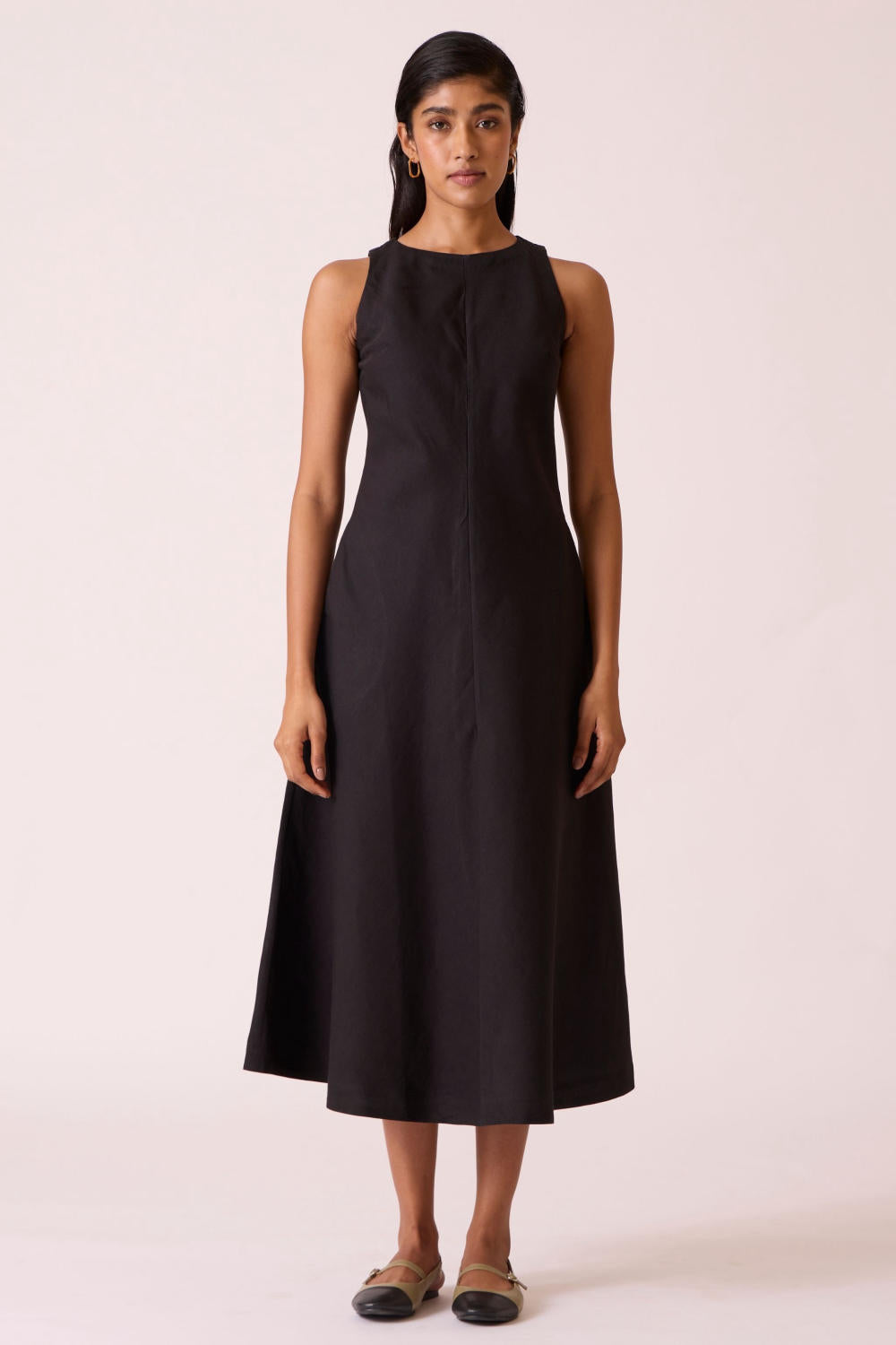 Naomi Black Linen Cotton Dress