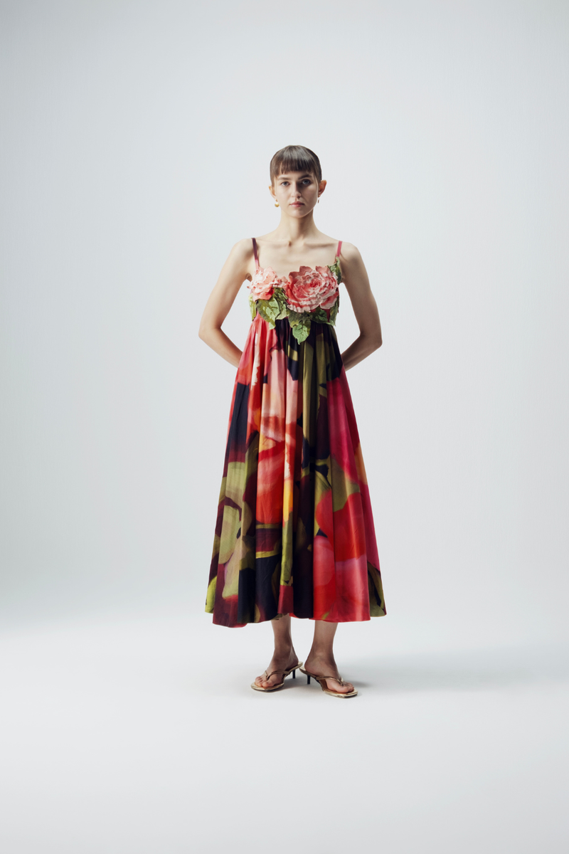 Manhattan Patchwork Dress satin by YAM in multi color for women Worldwide