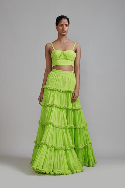 Neon Green Fringed Corset