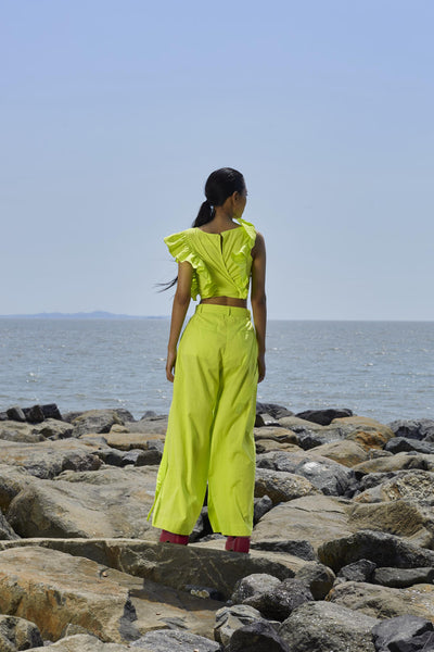 Neon Green Overlap Co-Ord Set