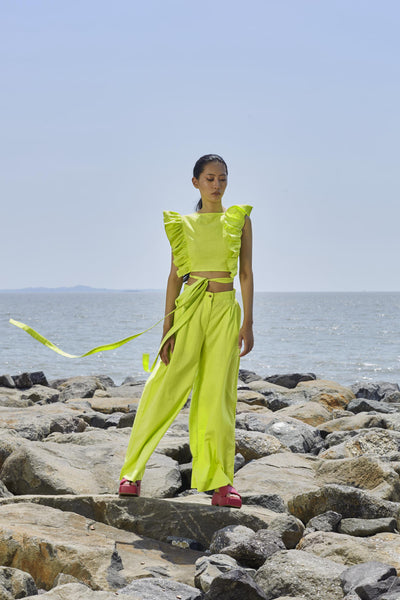 Neon Green Overlap Co-Ord Set