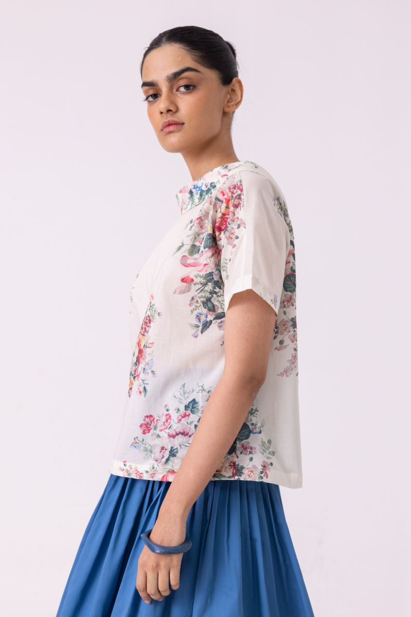 Nora Floral Printed Top cotton by The Summer House for women Worldwide