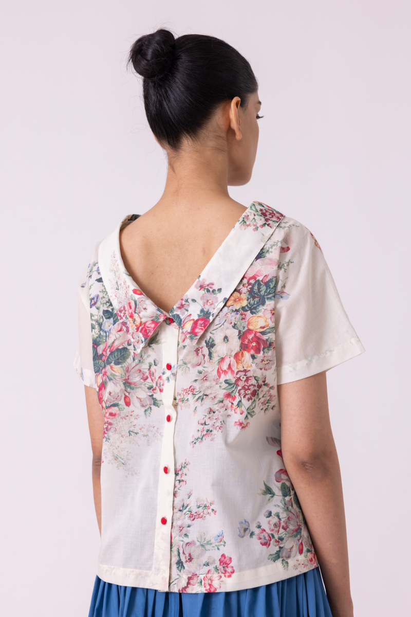 Nora Floral Printed Top cotton by The Summer House for women Worldwide