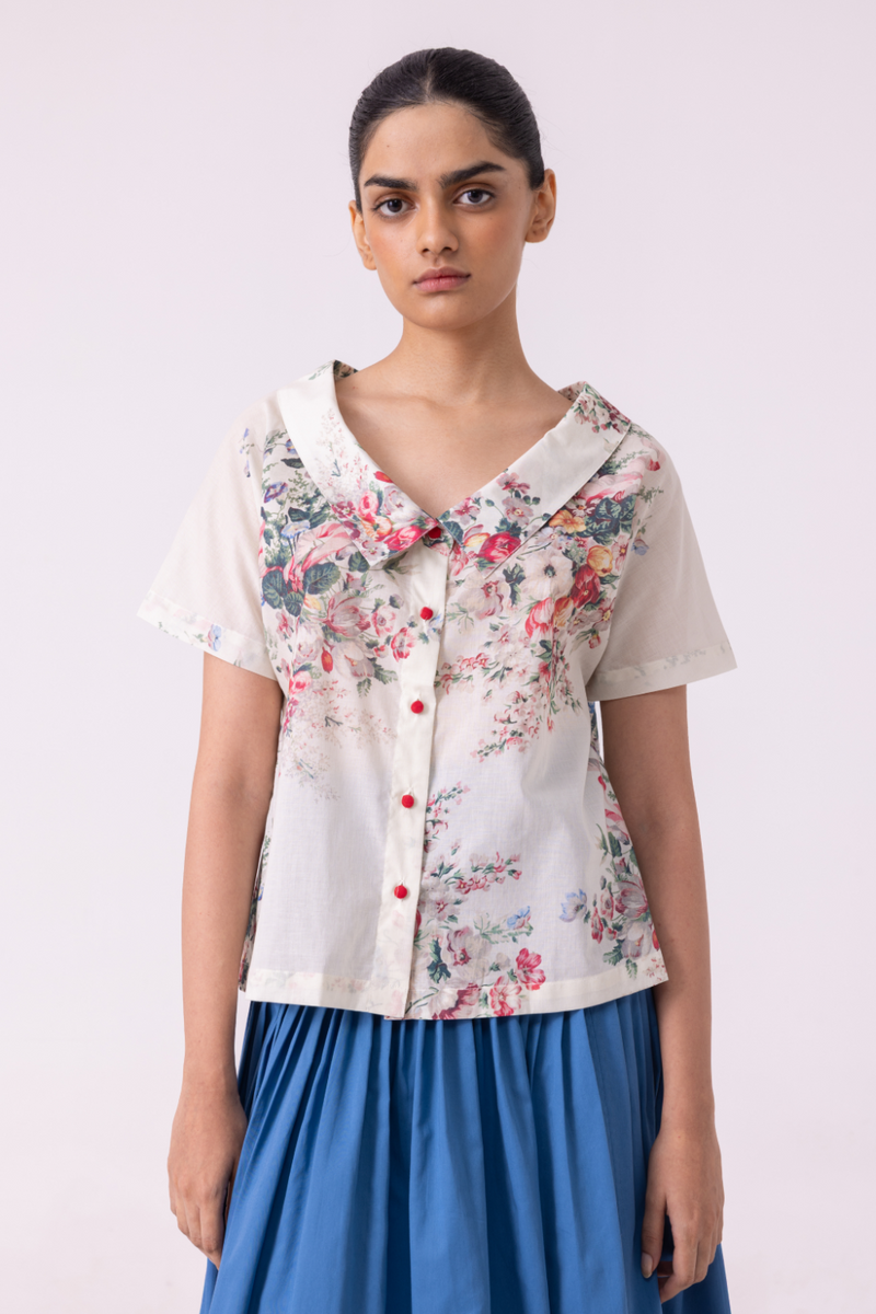 Nora Floral Printed Top cotton by The Summer House for women Worldwide