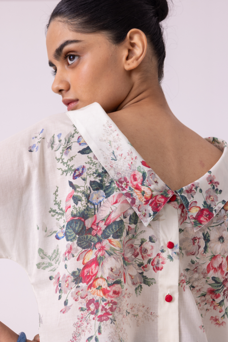 Nora Floral Printed Top cotton by The Summer House for women Worldwide