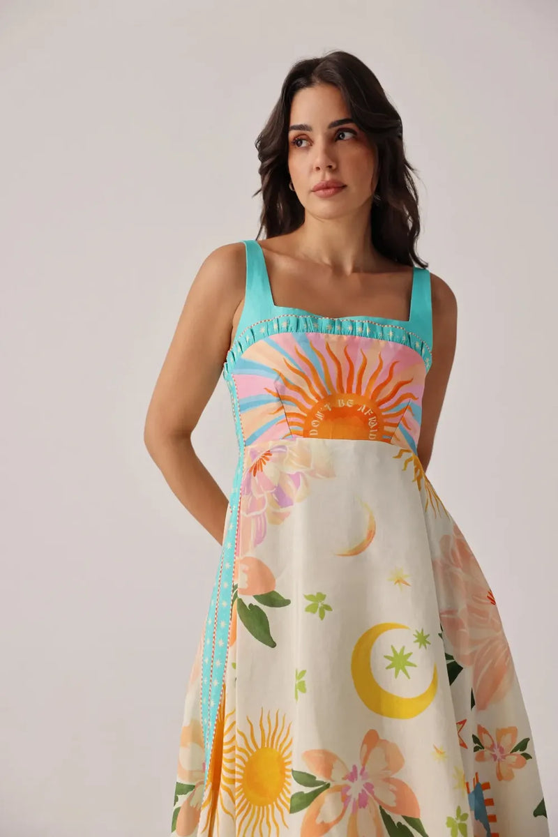 Nora Midi - Azure all linen by NOIB for women Worldwide