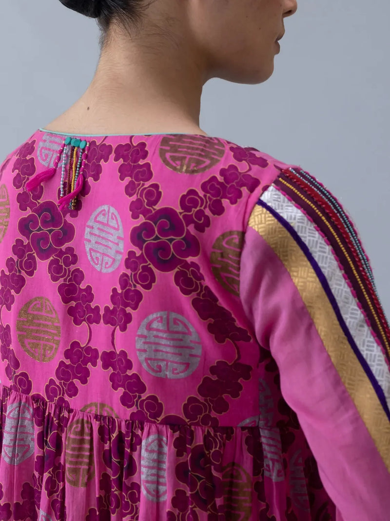 Norbu Kurta-Pink by Shades of India in pink color for women Worldwide