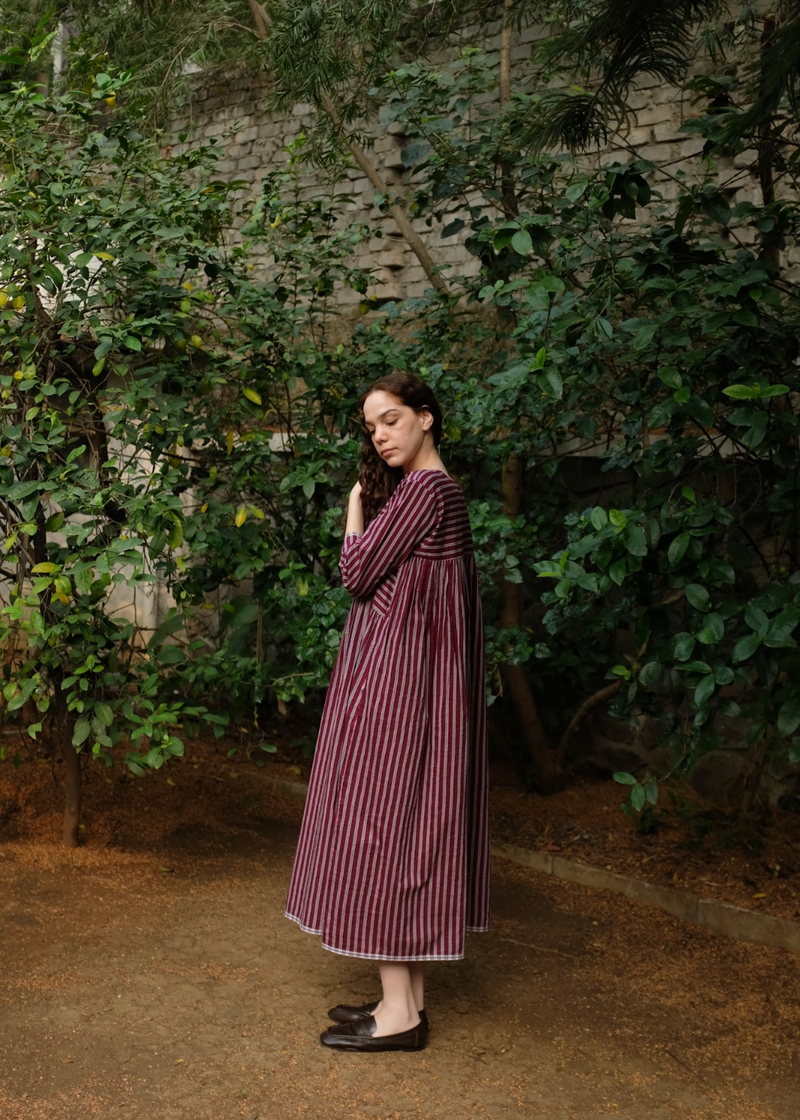 Nori - Wine Stripes silk by MASON AND MILL for women Worldwide