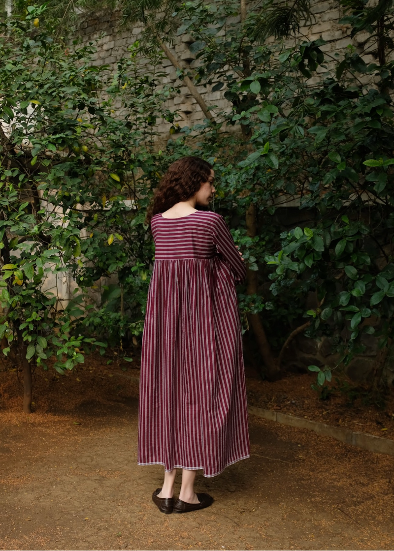 Nori - Wine Stripes silk by MASON AND MILL for women Worldwide