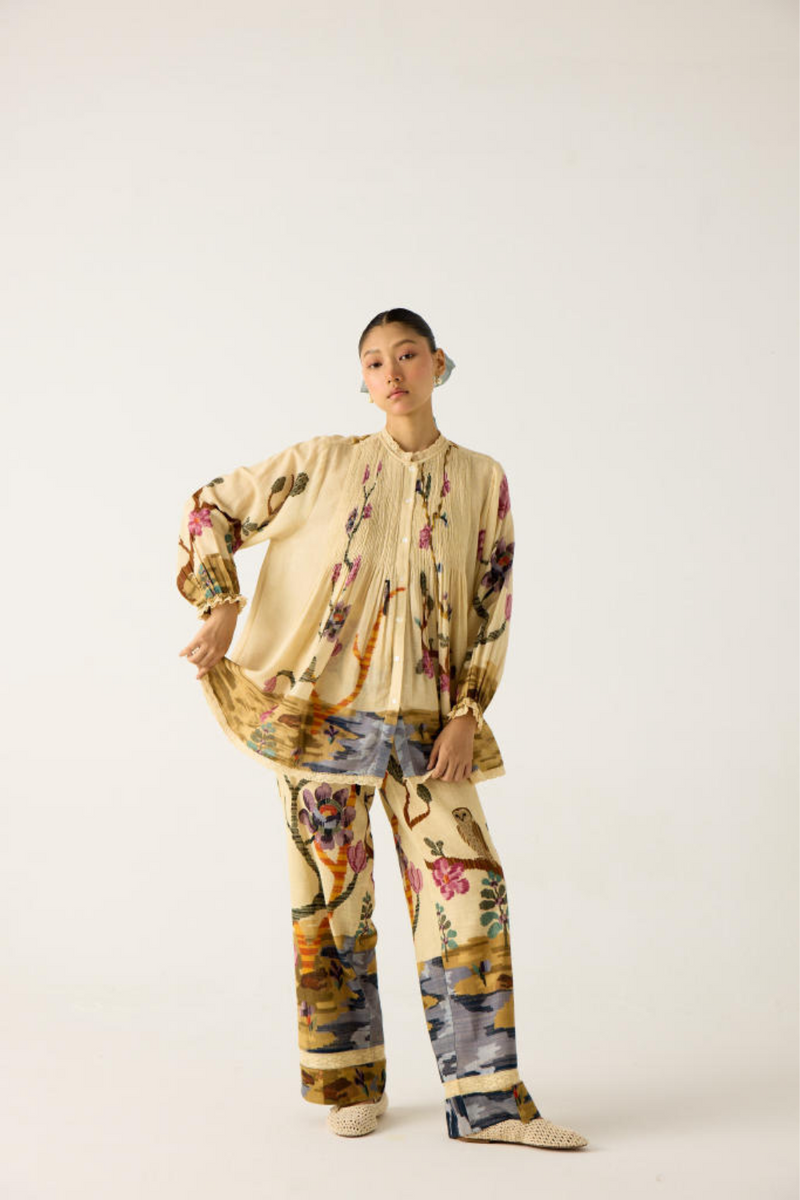 NOVA SET-SAFARI (NOVA TOP +LACE PANTS) cotton by CORD in multi for women Worldwide