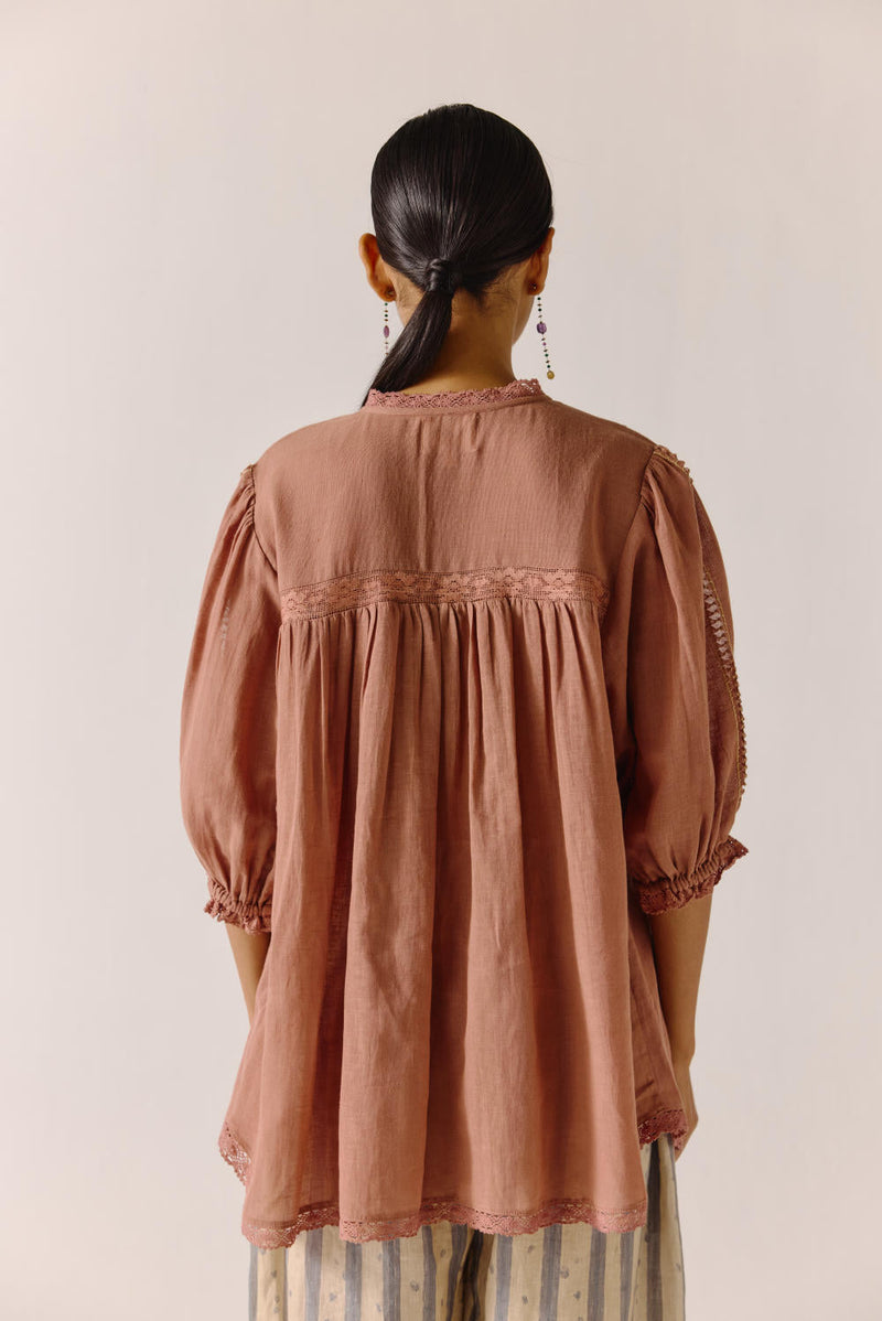 Nova top-Peach Anaar Emb cotton by CORD for women Worldwide
