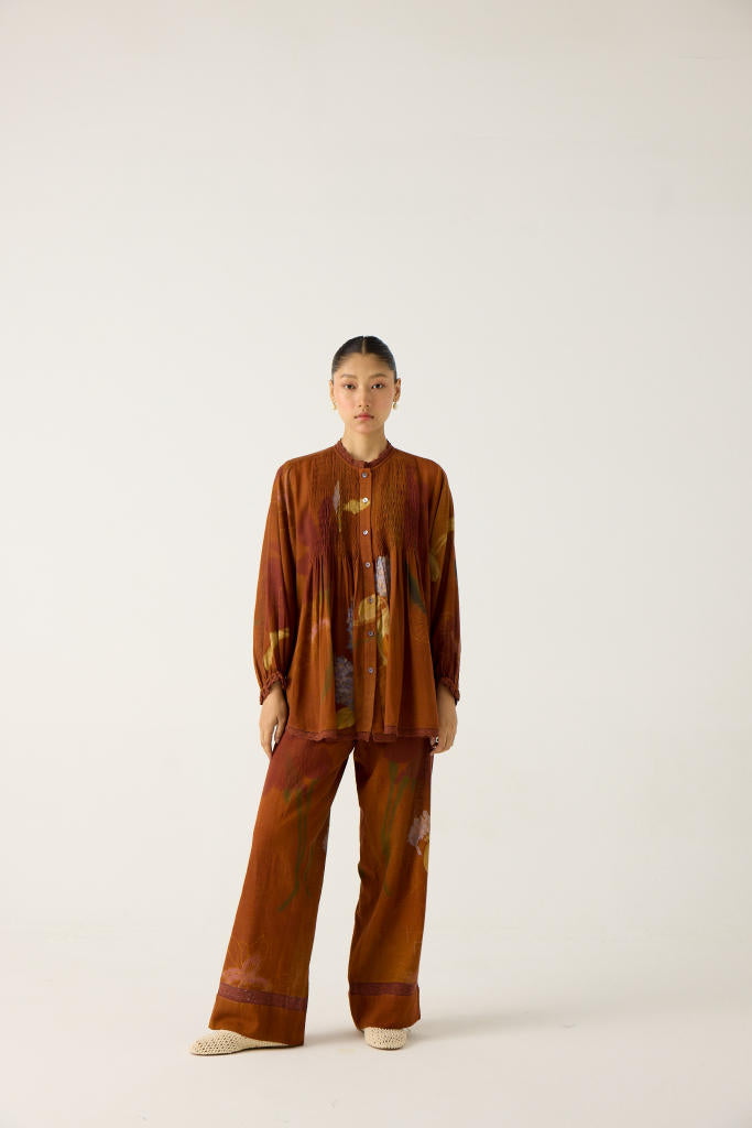 NOVA SET-FOLIAGE (NOVA TOP + LACE PANTS) cotton by CORD in multi for women Worldwide