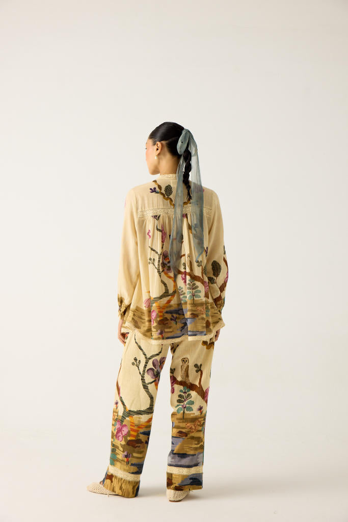 NOVA SET-SAFARI (NOVA TOP +LACE PANTS) cotton by CORD in multi for women Worldwide