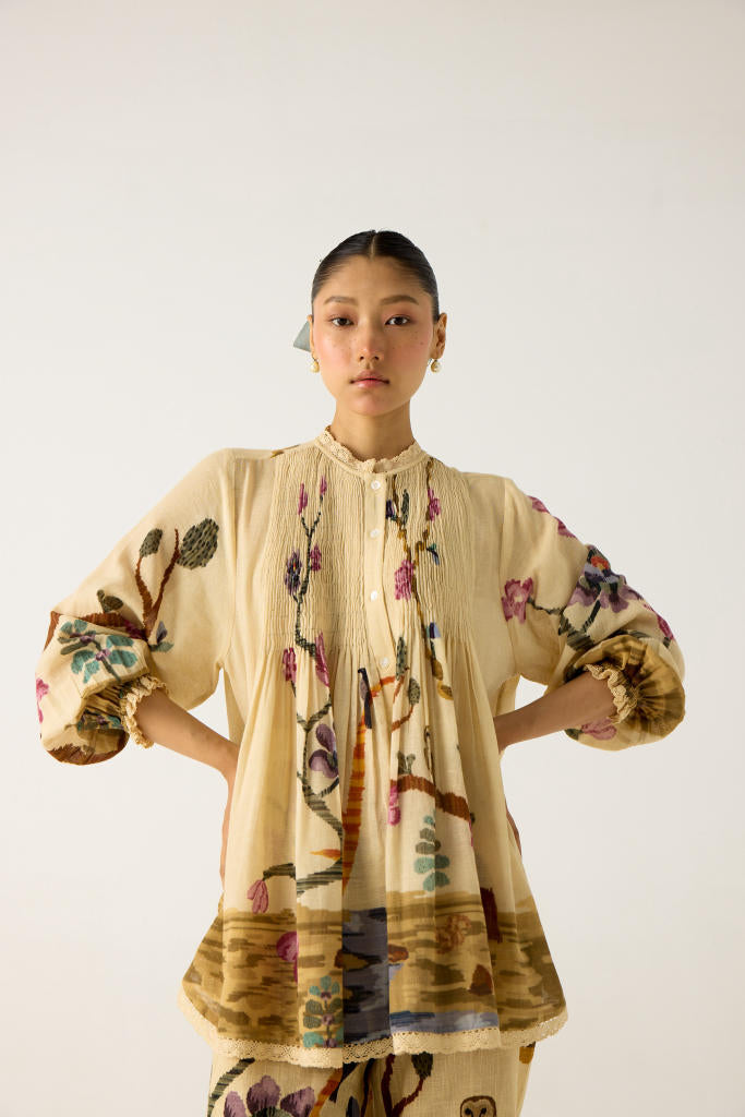 NOVA SET-SAFARI (NOVA TOP +LACE PANTS) cotton by CORD in multi for women Worldwide