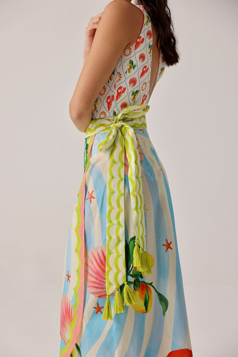 Nua Pareo-Summer Zest cotton voile resort wear by NOIB in blue for women Worldwide