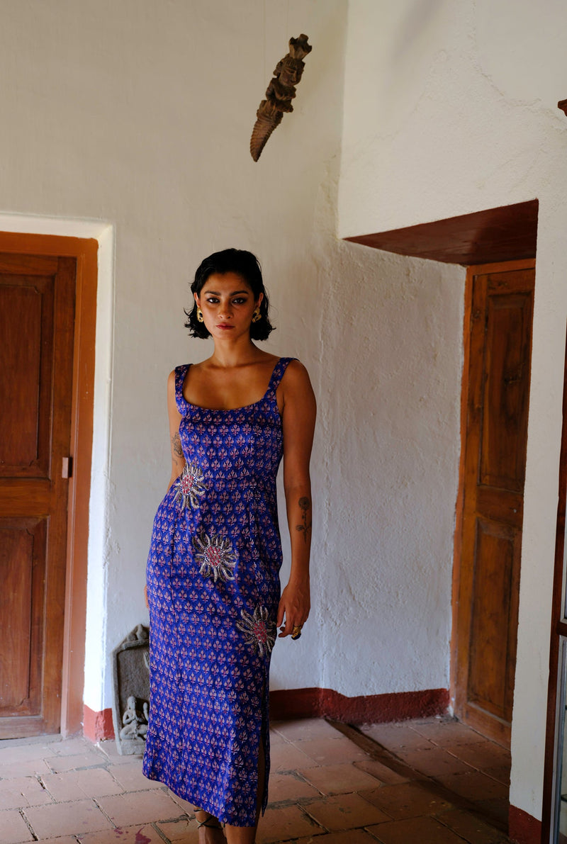 NUR DRESS silk by JodiLife in blue for women Worldwide