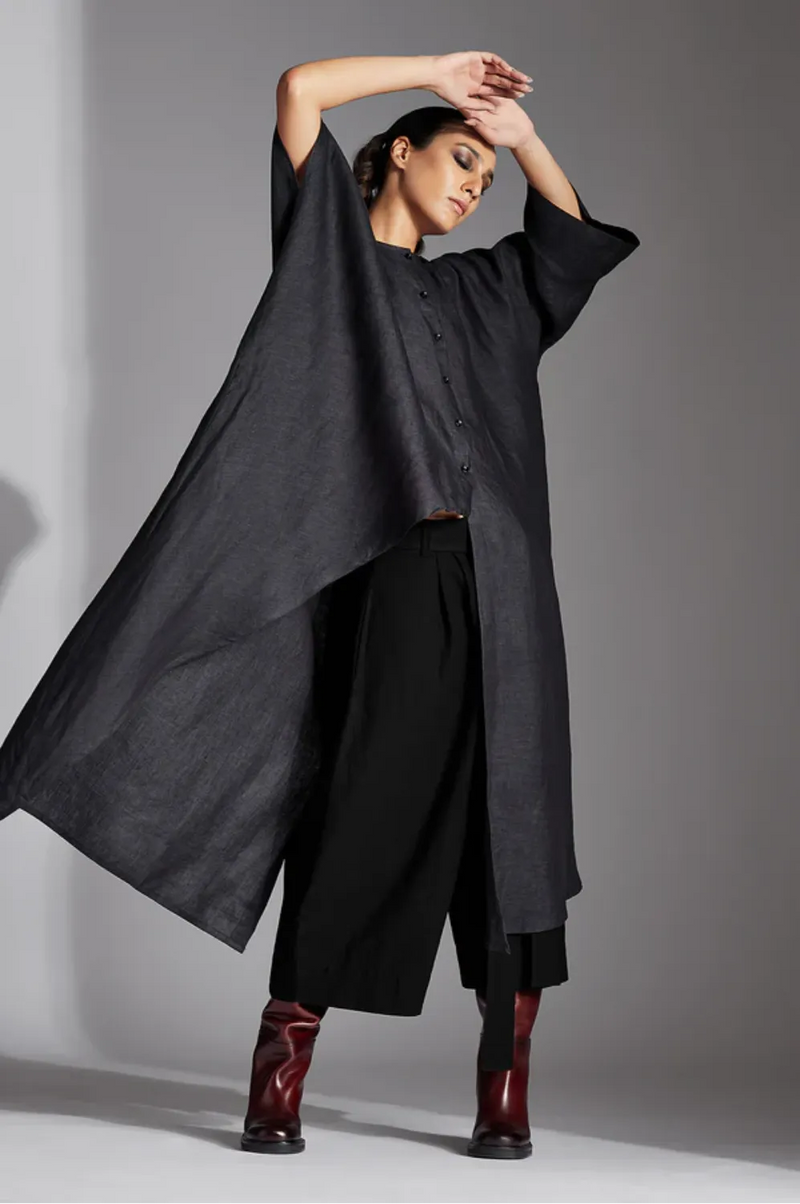 Nysa Shirt-Grey by Chola in grey color for women Worldwide