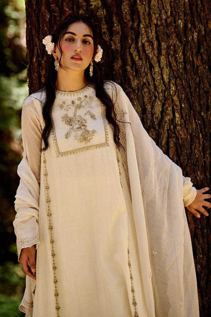 Oakley Kurta Set chanderi by Paulmi & Harsh-kahan Sep'26 in off white for women Worldwide