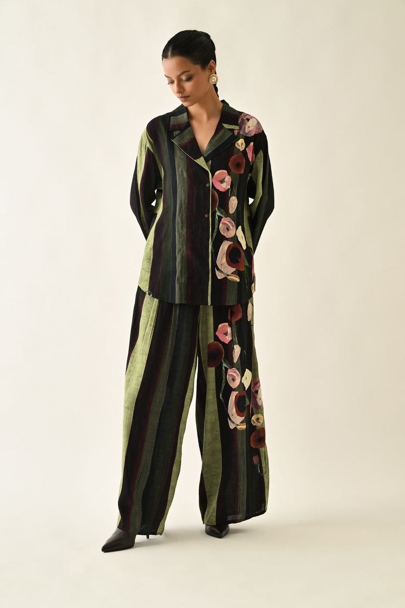 Moss Stripes Jacket Set