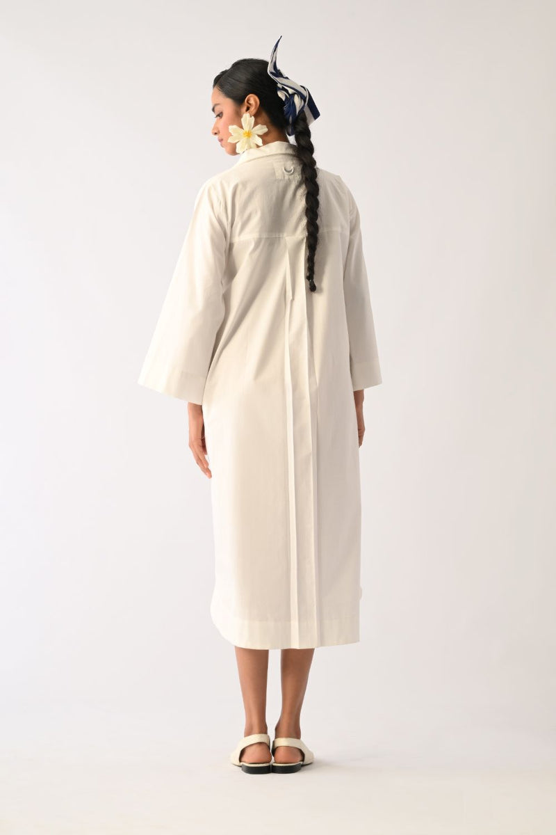 Botanica Ivory Wrap Appliqué Dress poplin dress by O'Frida in ivory for women Worldwide