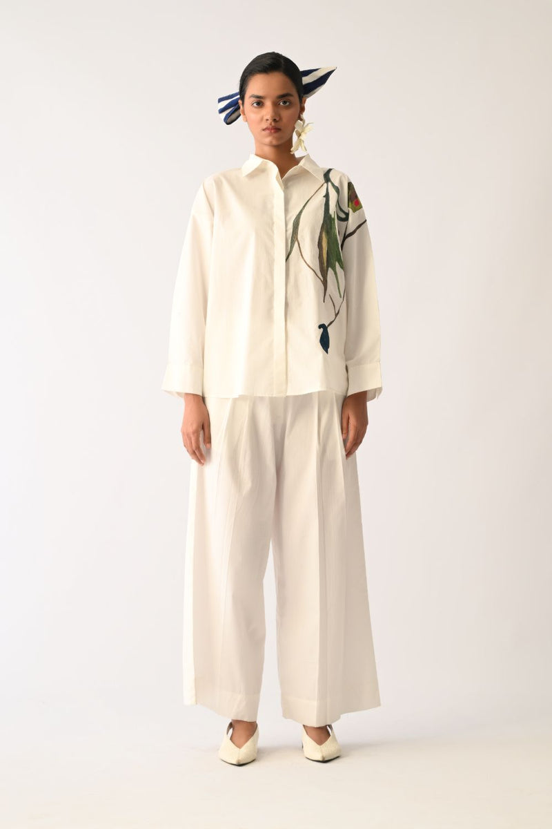 Ivory PP Pant poplin pant/trouser by O'Frida in ivory for women Worldwide