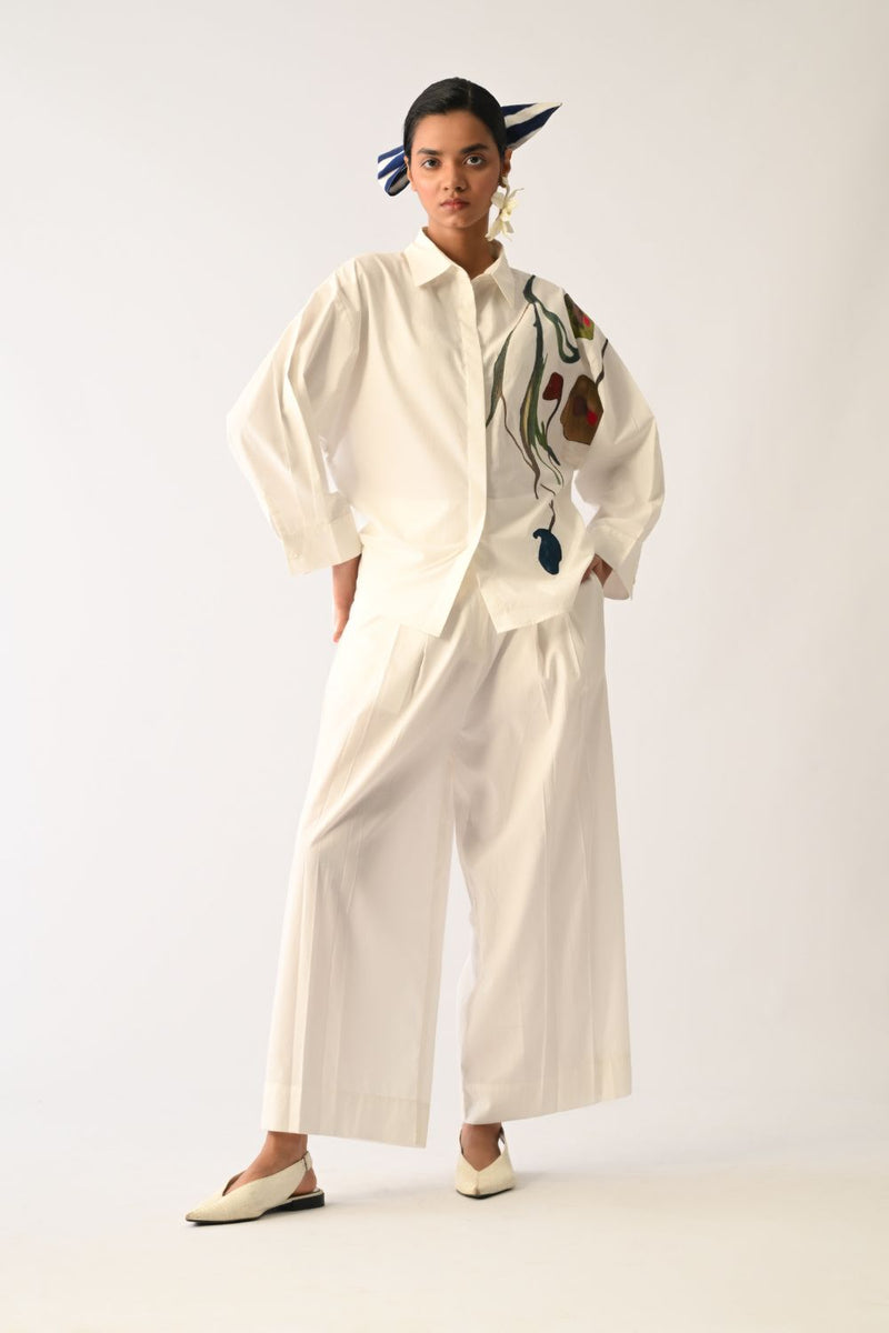 Ivory PP Pant poplin pant/trouser by O'Frida in ivory for women Worldwide