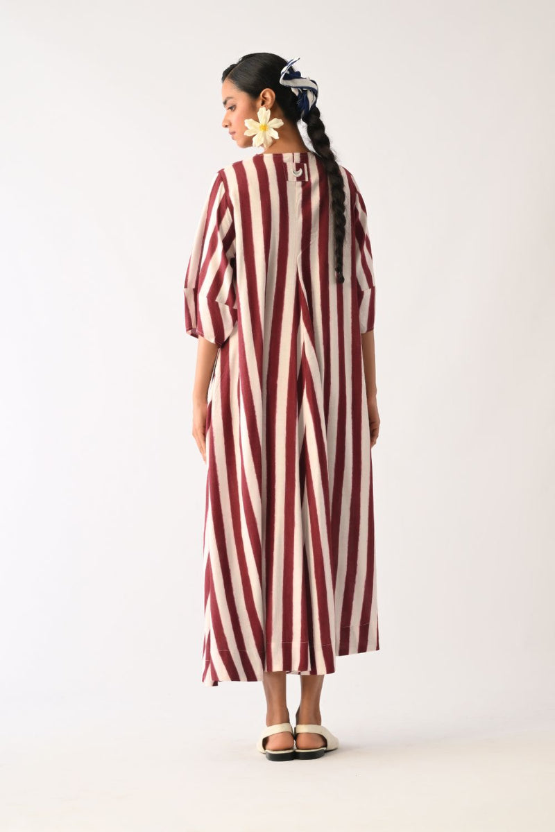 Revolt Bric Mayflower Appliqué Dress cotton dress by O'Frida in red & white for women Worldwide