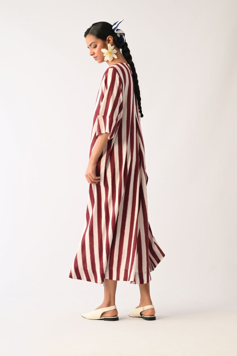 Revolt Bric Mayflower Appliqué Dress cotton dress by O'Frida in red & white for women Worldwide