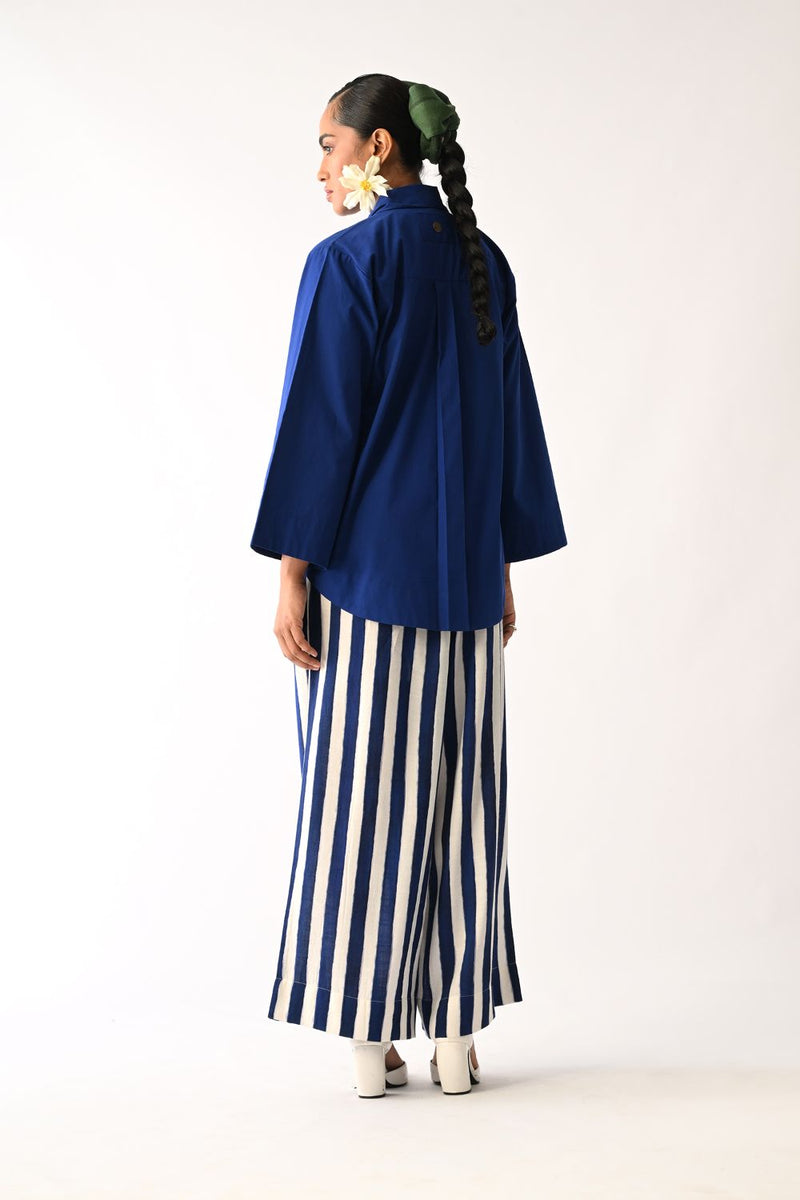 Revolt RB PP pant cotton pant/trouser by O'Frida in royal blue & white for women Worldwide
