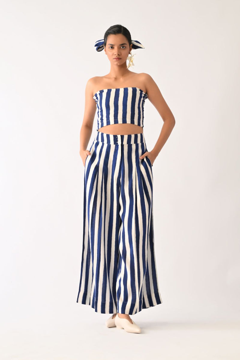 Revolt RB Bralette cotton top/shirt by O'Frida in royal blue & white for women Worldwide