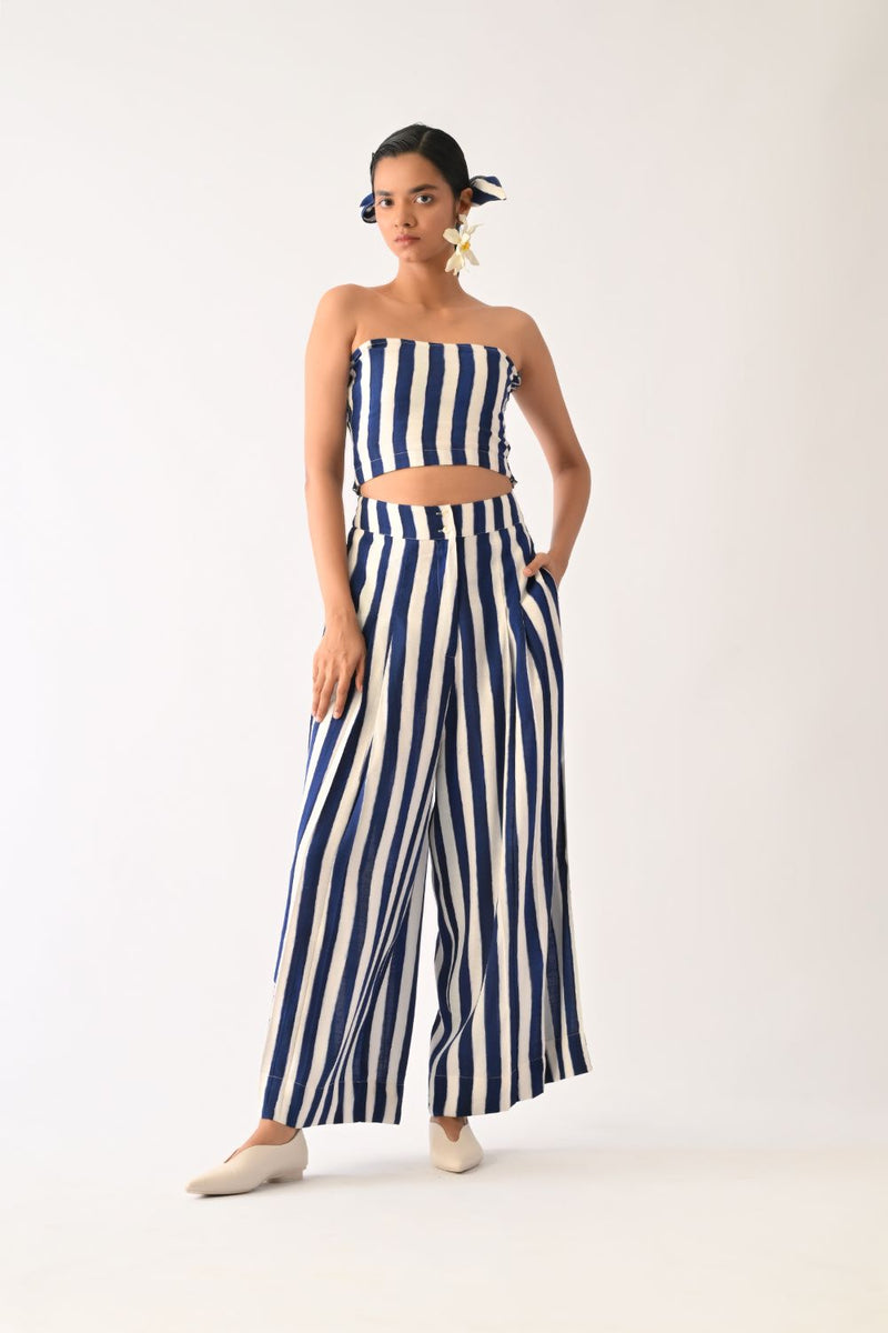 Revolt RB Bralette cotton top/shirt by O'Frida in royal blue & white for women Worldwide