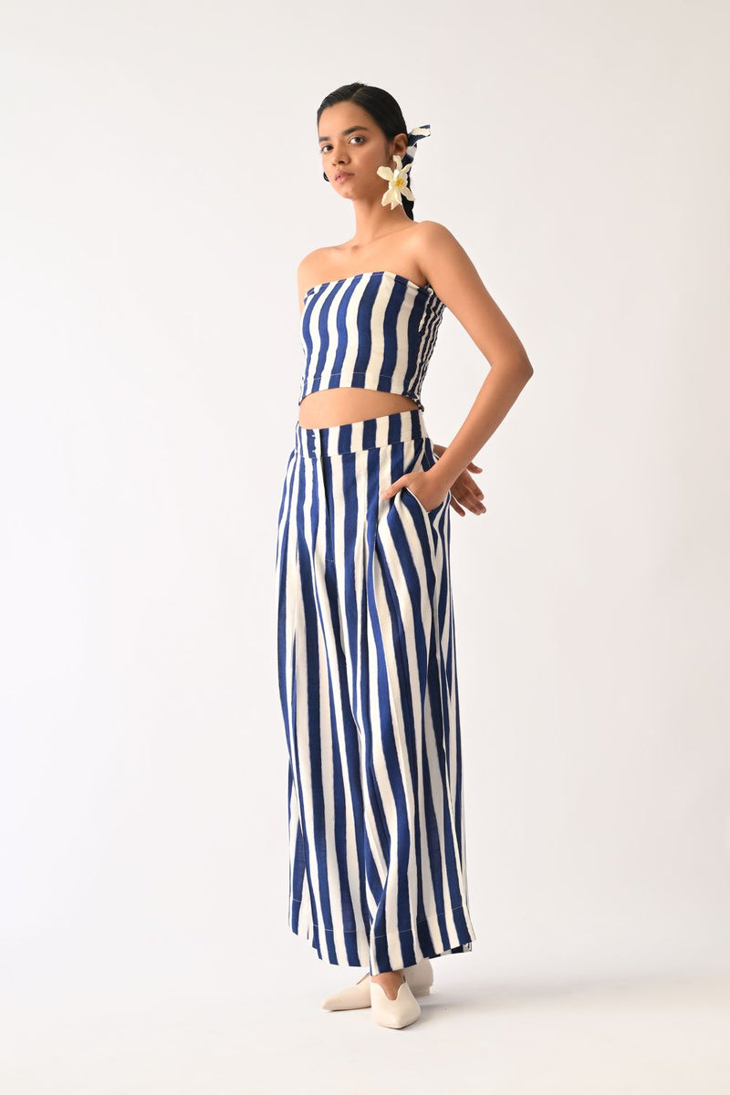 Revolt RB Bralette cotton top/shirt by O'Frida in royal blue & white for women Worldwide