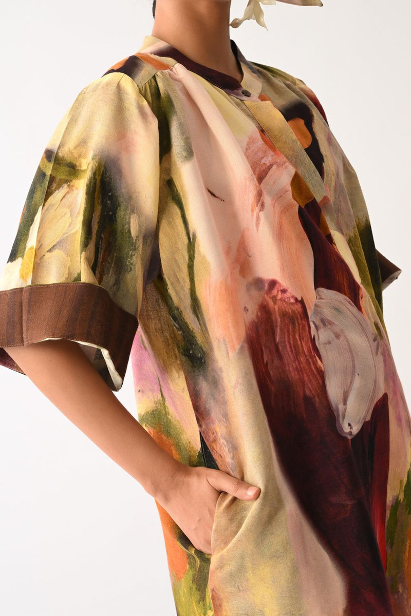 Pollen Beach Dress cotton dress by O'Frida in multicolour for women Worldwide