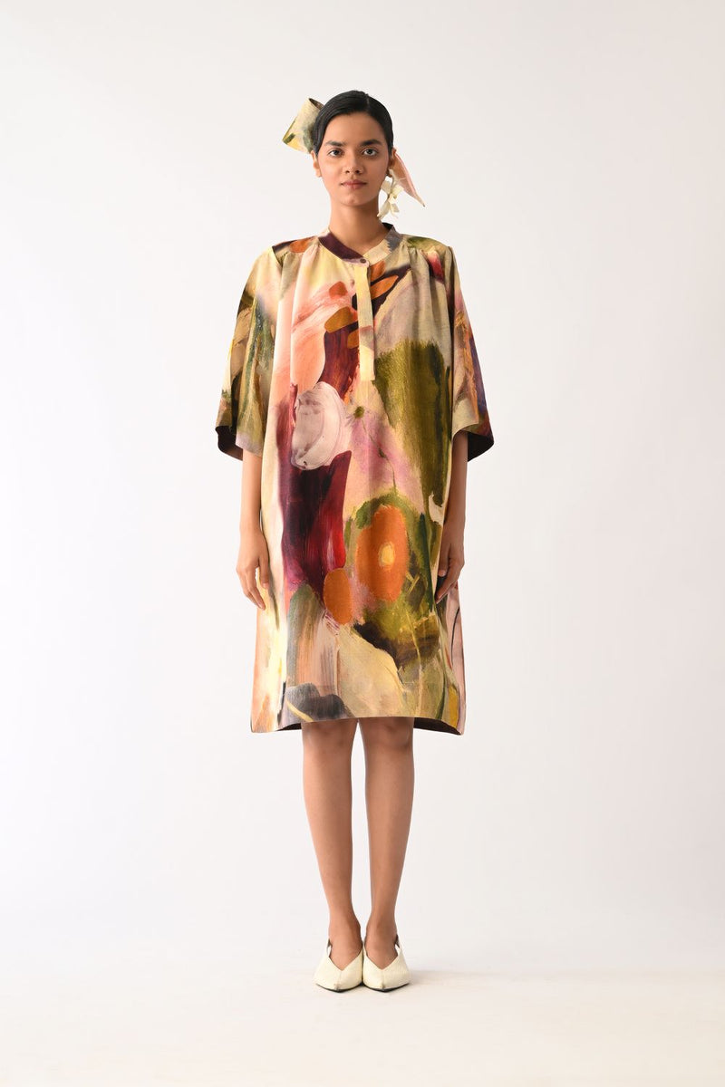 Pollen Beach Dress cotton dress by O'Frida in multicolour for women Worldwide