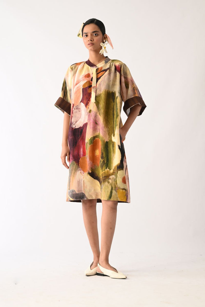 Pollen Beach Dress cotton dress by O'Frida in multicolour for women Worldwide