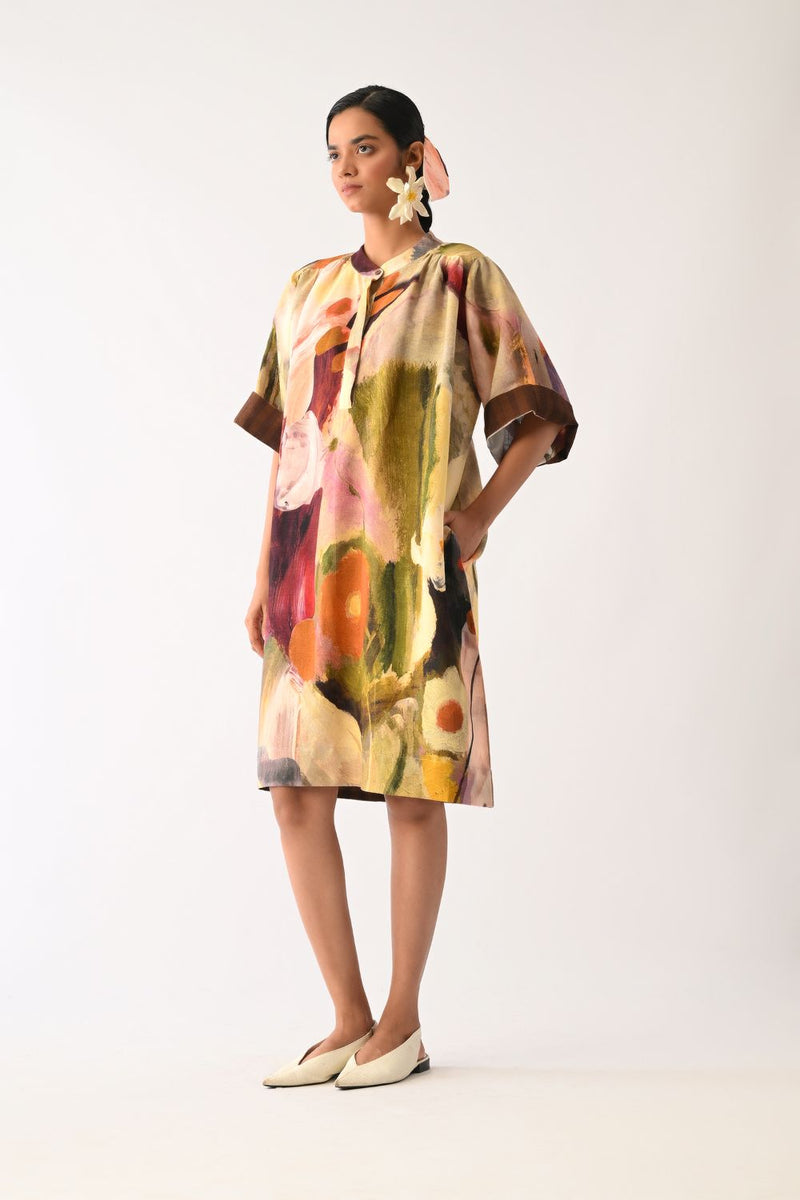 Pollen Beach Dress cotton dress by O'Frida in multicolour for women Worldwide