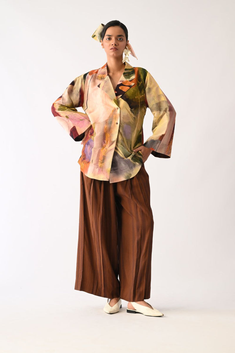 Pollen Psyflora Shirt cotton top/shirt by O'Frida in multicolour for women Worldwide